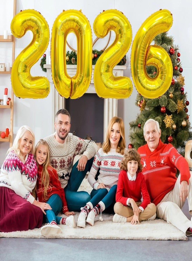 بي بي پوّل بالونات ذهبية تحمل الرقم 2026، بالونات فويل على شكل الرقم 2026 مقاس 40 بوصة، أرقام احتفالية للعام الجديد، لتزيين حفلات رأس السنة وحفلات التخرج. - Image 2
